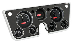 1967-72 Chevrolet Truck C10 VHX Dakota Digital Gauges Black/Red Digital Clock