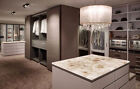 White Quartz Coffee Countertop / Agate Quartz Luxury Living Counter Slab Tiles