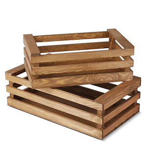 Decorative Storage Wooden Crates Vintage Wood Storage Crate Rustic Nesting Trays