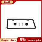 Black License Plate Frame Tag Cover Metal Stainless Front Back Universal Car