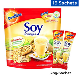 Ovaltine Soy Milk Powder Mixed Instant Less Sugar Soya Flavor Protein 13 Sachets