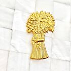 Wheat Stalks Bunch Brooch Pin Gold Tone The Vintage Strand Lot #3777