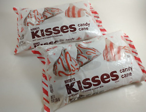 Hershey's Kisses ~ Candy Cane White Chocolate Candy 9 oz, BB 10/2024  - 2 Bags