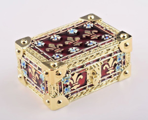 Keren Kopal Golden Treasure Trinket Box Decorated with Austrian Crystals