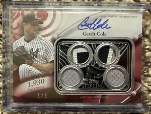 2024 Topps Sterling Baseball Gerrit Cole Game Used Patch Auto #1/5 Yankees