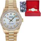 Ladies Rolex 68278 18k Yellow Gold 31mm Mother of Pearl Midsize Diamond Bezel