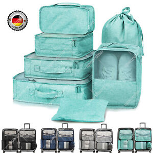 8 PCS Travel Luggage Organiser Set Suitcase Storage Bags Clothing Packing Cubes~