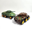 Vintage 1970s Tootsietoy Armored Car Tank Cast Metal Toy Army Green Brown Camo