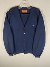 Vintage Sears Kings Road Cardigan Sweater Navy Button Down Size Large L