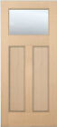 Exterior Entry Hemlock Craftsman Flat Panel Solid Stain Grade 1 Lite Wood Doors