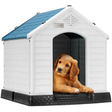 Large Plastic Dog House Indoor Outdoor Dog Kennel Puppy Shelter w/ Air Vents