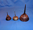 3 Vintage Small Thumb Pump Oil Can Oilers Lot