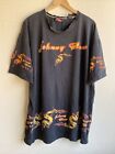 Vintage 90's Y2K Johnny Blaze Wu Tang Dragon Flames AOP Baggy Hiphop XL Faded