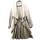 Cupcakes And Cashmere Angela Draped Trench Coat Womens M Beige Tencel Longline