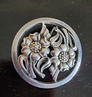Vintage 925 Sterling Silver  Flower Pin Brooch  ~Daisy  ~1 3/4 Round