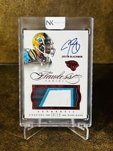 2014 Flawless Justin Blackmon Patch Auto Ruby SP/15 (Game Used)
