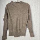 Magaschoni 100% Cashmere Sweater XS Pullover Beige Knit Dolman Bat Sleeve