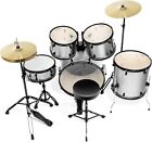 Starter Drum Set Full Size Adult Complete with Remo Heads & Cymbals 5 Piece