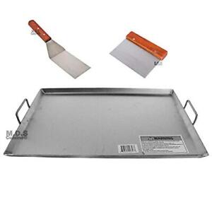 Griddle Flat Top Stainless Steel Grill Plancha Chef Pro Cooking Comal Heavy Duty