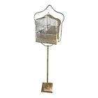 Vintage Victorian Metal Bird Cage For Small Bird 66” In. With Stand Is Video