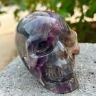 New Listing1.98lb Natural fluorite skull quartz hand carved crystal skull healing A35