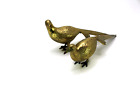 PAIR - Large Vintage MCM Brass Pheasants Bird Figurines 15