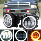 Pair 4 Inch LED Fog Lights Front Bumper Driving Lamps for Jeep Wrangler Dodge