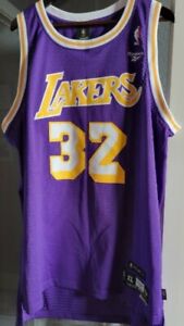 Magic Johnson Reebok HWC 1979-80 Los Angeles Lakers Purple NBA Jersey Mens XL