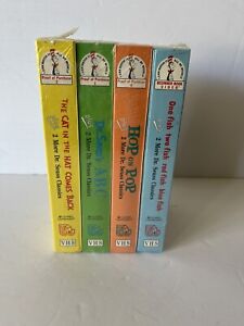 New Dr Seuss Sealed VHS Lot of 4, One Fish, Cat In The Hat, Hop on Pop, ABC