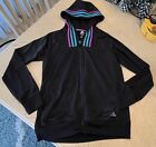 Reebok Athletic Climalite Full Zip Hoodie Jacket Black Turquoise  Women's M