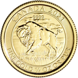 2021 Canada Gold Bison 1/4 oz $10 - BU