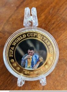Qatar Soccer  2022 World Cup Lionel Messi Championship 'Gold' Coin !!!