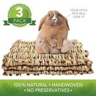 3Pcs Grass Mat Woven Pet Bed for Rabbits Small Animal Bunny Nest Chew Play Toy