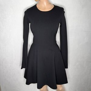 Theory Womens Tillora Black Long Sleeve Stretch Fit And Flare Mini Dress Size 0