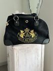 Juicy Couture Pet Carrier Crown Black Faux Suede Small Dog Cat Carrier 10 lbs.