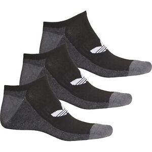 3 Pair Adidas No Show Socks, Men's Shoe 6-12, Black, Ankle, Athletic, L1 MP