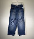 Vintage Akademiks Jeans Mens Baggy Denim Embroidered Hip Hop 90s Y2k 28x32