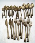 28 pieces Thailand Antiqued Bronze Flatware Set Spoons Knives Forks