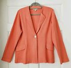 Laura Ashley Coral Knit Cardigan Blazer Womens Large Soft Sweater Fitted Jacket