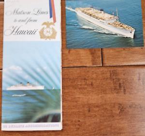 New ListingVintage Cruise Ship Brochure + Postcard Matson Lines to Hawaii S.S. Lurline