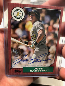 2022 TOPPS SERIES 1 JOSE CANSECO 1987 35TH ANNIV RED PARALLEL AUTO /25 SP SSP