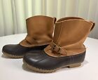 LL BEAN Maine Duck Hunting Boots Men Sz 10 WIDE Pull On Leather Buckle Strap