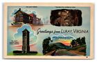 Postcard Greetings from Luray, VA Virginia linen 1948 I52
