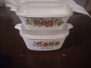 Set Of 2 Corning Ware Spice Of Life P-43-B & P-41-B Casserole Dishes With Lids