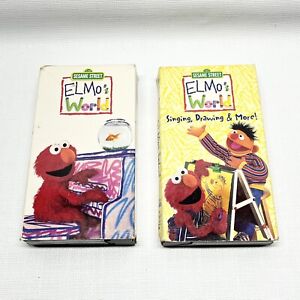 Lot Of 2 Elmo’s World VHS Tapes Singing Drawing And More