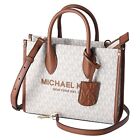 Michael Kors Mirella Small Top Zip Shopper Crossbody Bag Vanilla MK Signature