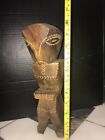 Vintage Carved Wood Large Tiki Statue, 12 Inches Tall