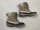 Sorel Winter Boots Womens Size 7 Gray Slimpack Lace II NL2348-052 Insulated