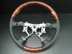 For Toyota Land cruiser FJ100 PRADO FJ120 Burl wood leather steering wheel