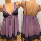 VINTAGE VICTORIAS SECRET BABY DOLL NIGHTY HAND DYED LINGERIE sz L